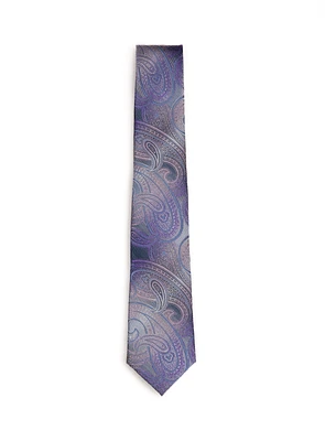 Cravate rose à motif paisley