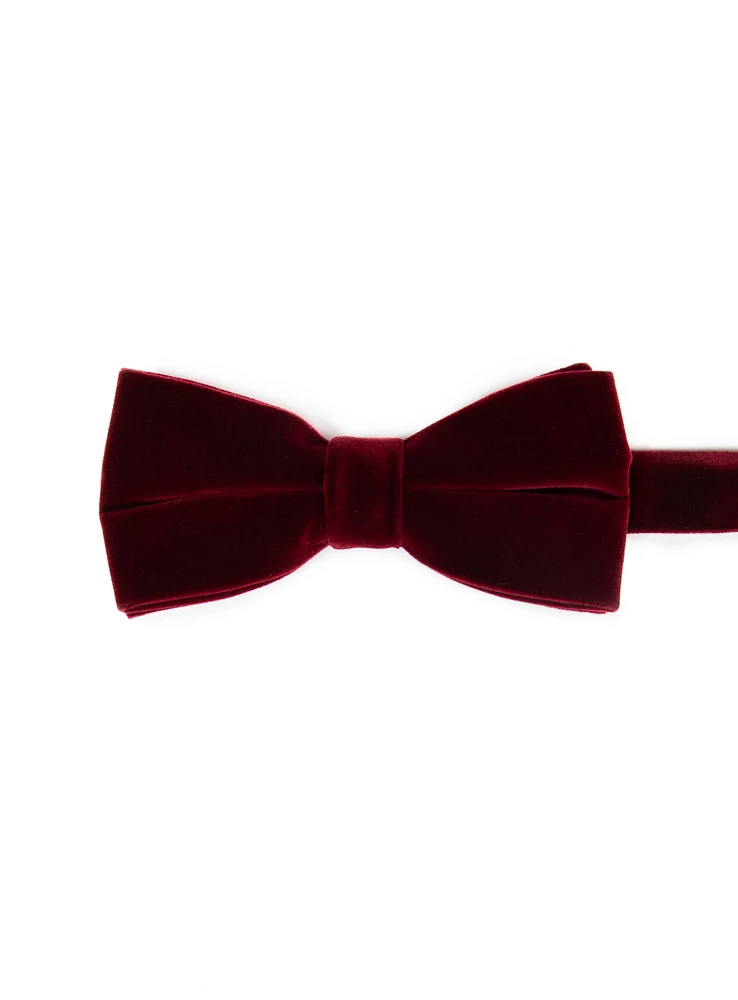 Burgundy Velvet Bow Tie