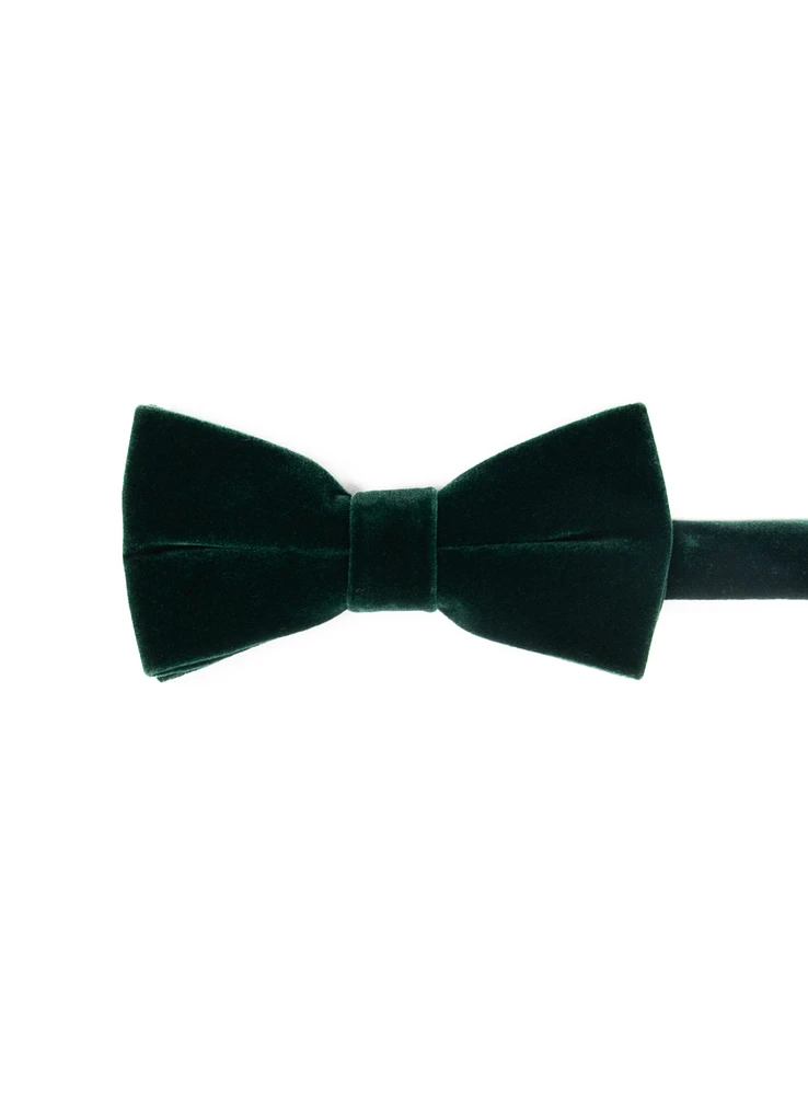 Noeud papillon en velours vert