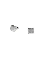 Boutons de manchette carrés texturés argent