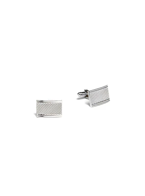 Boutons de manchette texturés argent
