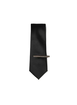 Pince à cravate texturée argent