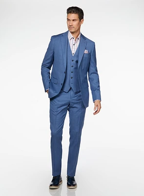 Blue Crosshatched Suit