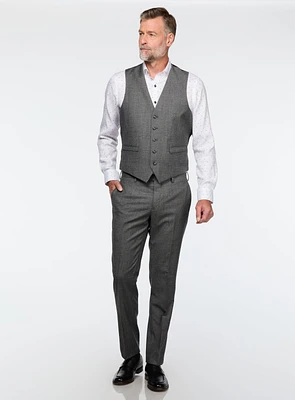 Brushed Charcoal Wool Vest