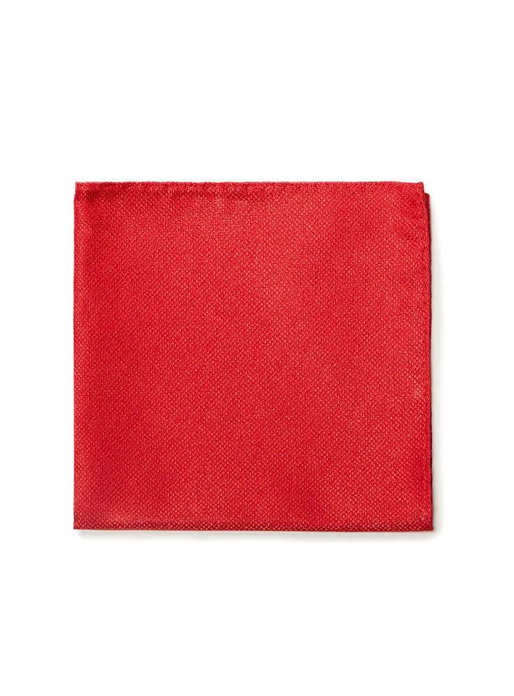Mouchoir de poche rouge texturé