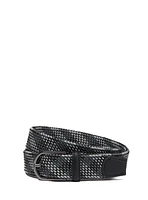 Ceinture tressée noire et blanche