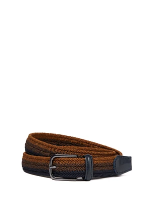 Cognac and Navy Braided Belt