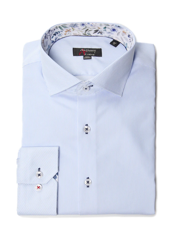 Chemise sans repassage à rayures