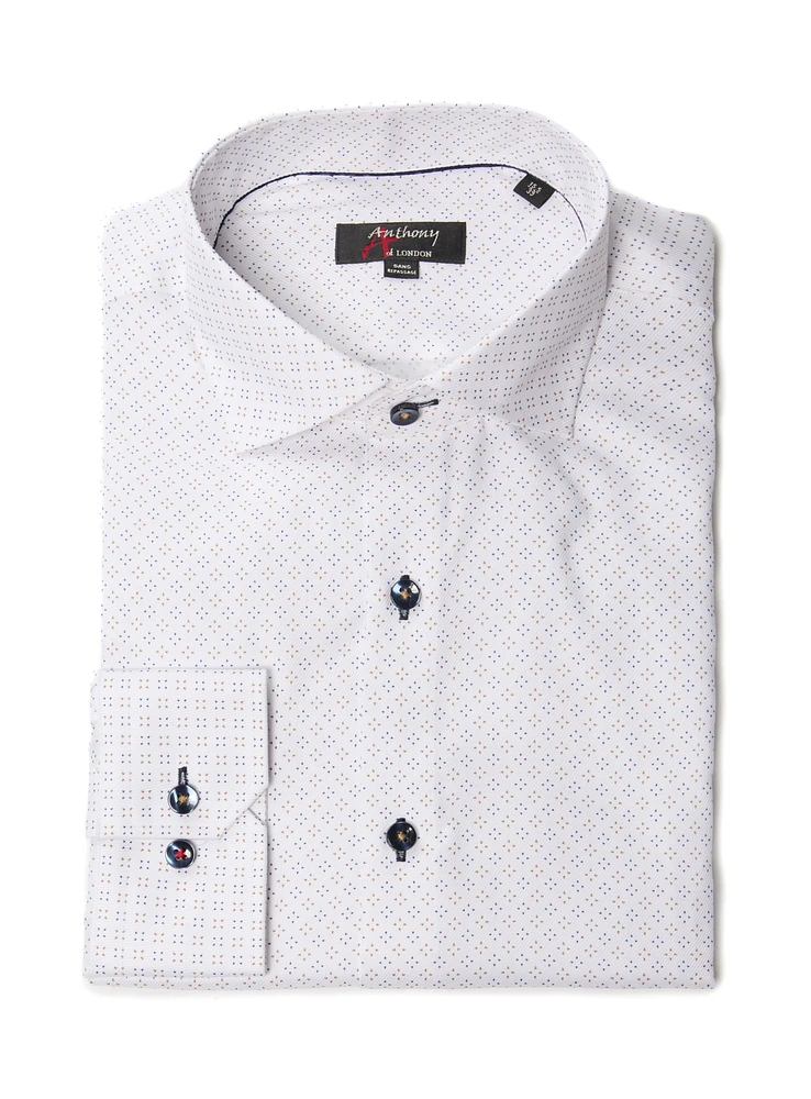 Chemise sans repassage à imprimé pixel