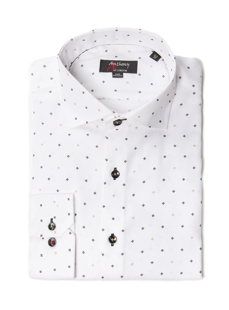 Chemise sans repassage à imprimé d'ornements