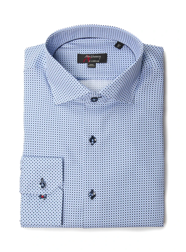 Chemise sans repassage à imprimé de billes