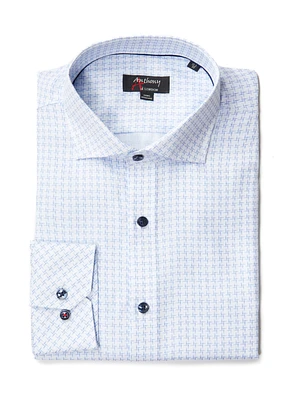 Chemise sans repassage à imprimé hachuré