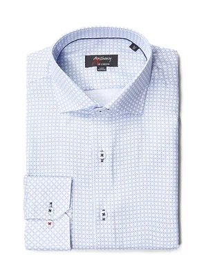 Chemise sans repassage à imprimé diamants