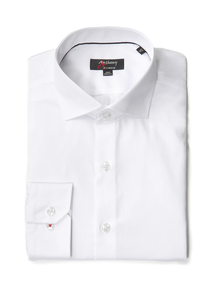 Chemise sans repassage à motifs carrés