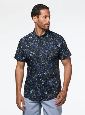 Chemise marine à fleurs paisley