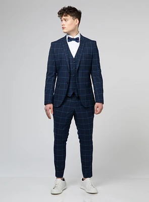 Navy Check Suit