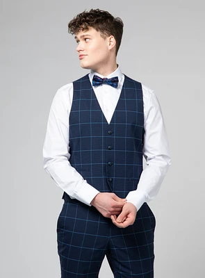 Veste marine à carreaux