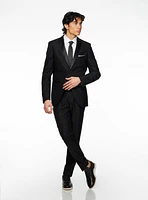 Complet noir à revers en satin