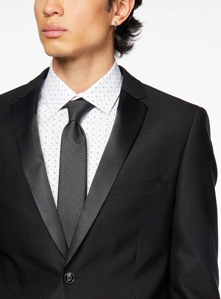 Complet noir à revers en satin