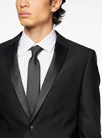 Complet noir à revers en satin