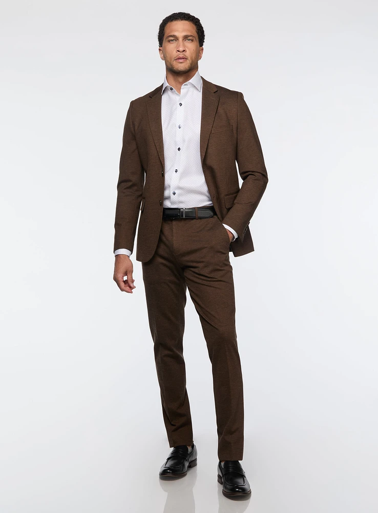 Cognac Stretch Knit Suit