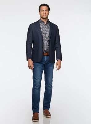 Micro Textured Navy Sport Jacket