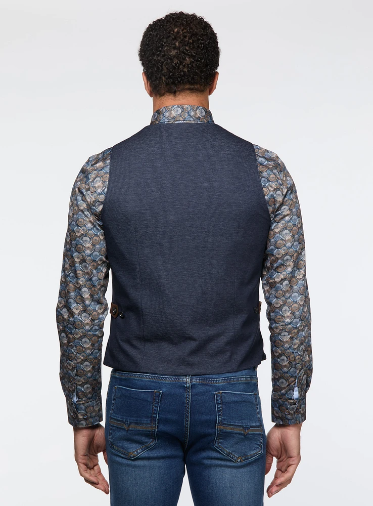 Veste marine à micro texturé