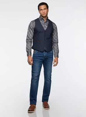 Veste marine à micro texturé