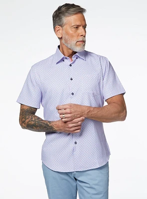 Chemise extensible à micro carreaux