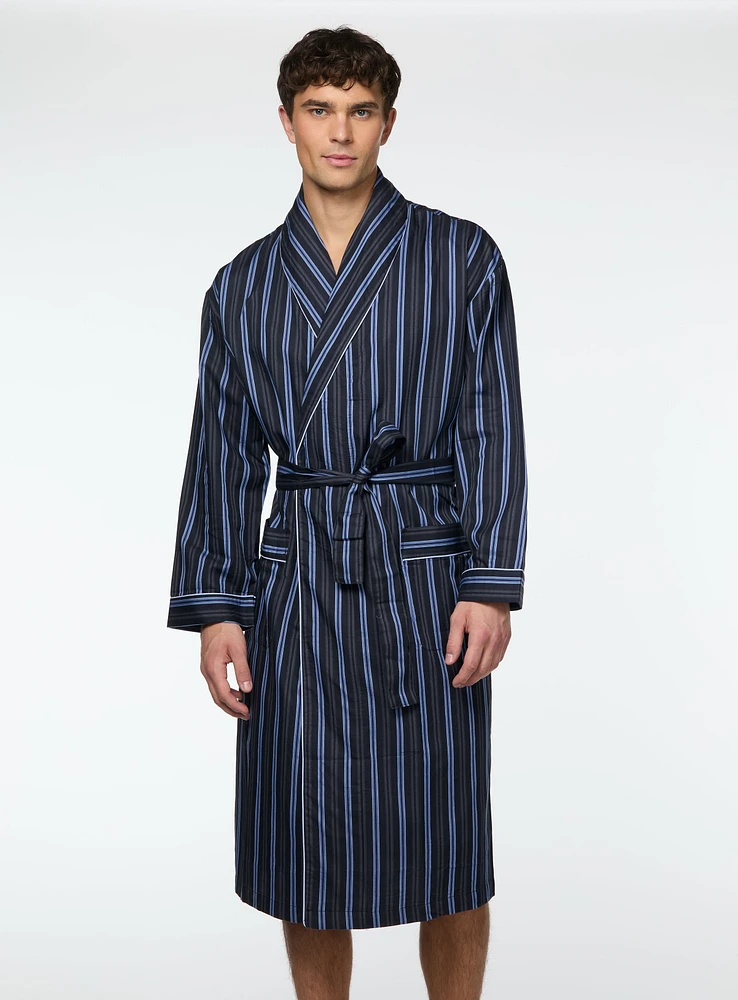 Robe de chambre à rayures verticales