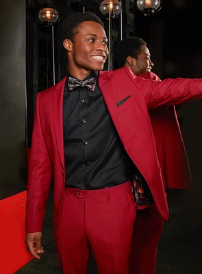 Red Textured Suit