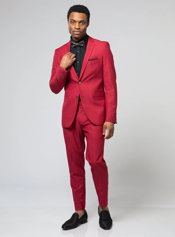 Complet rouge texturé