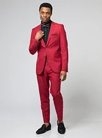 Complet rouge texturé