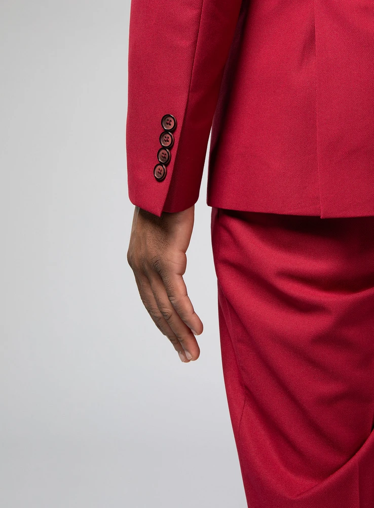 Complet rouge texturé