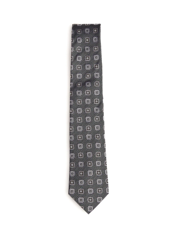 Cravate noire à motif diamants