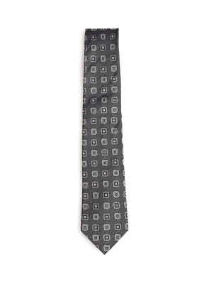 Cravate noire à motif diamants