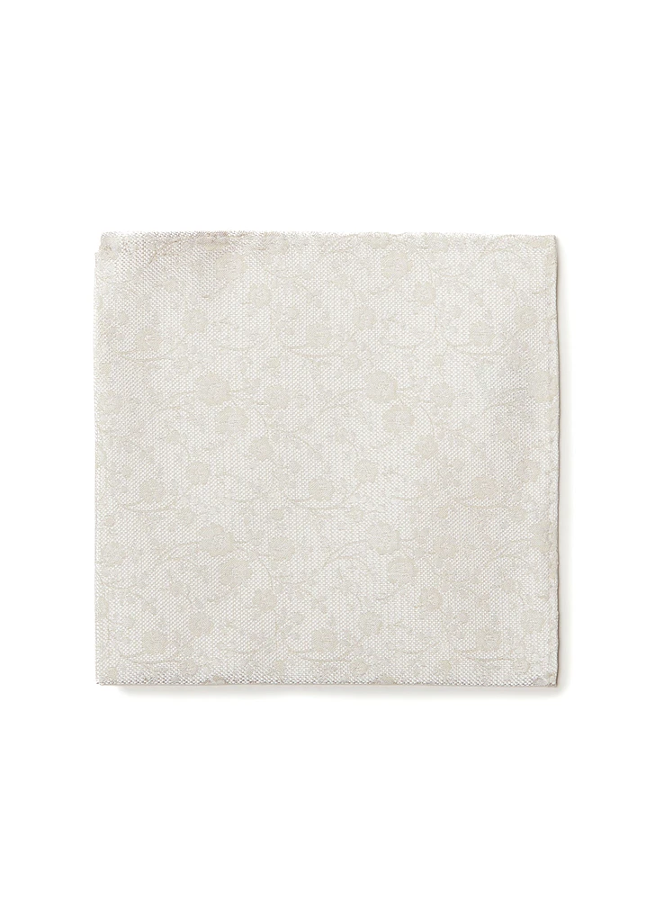 Mouchoir de poche beige à fleurs tonales