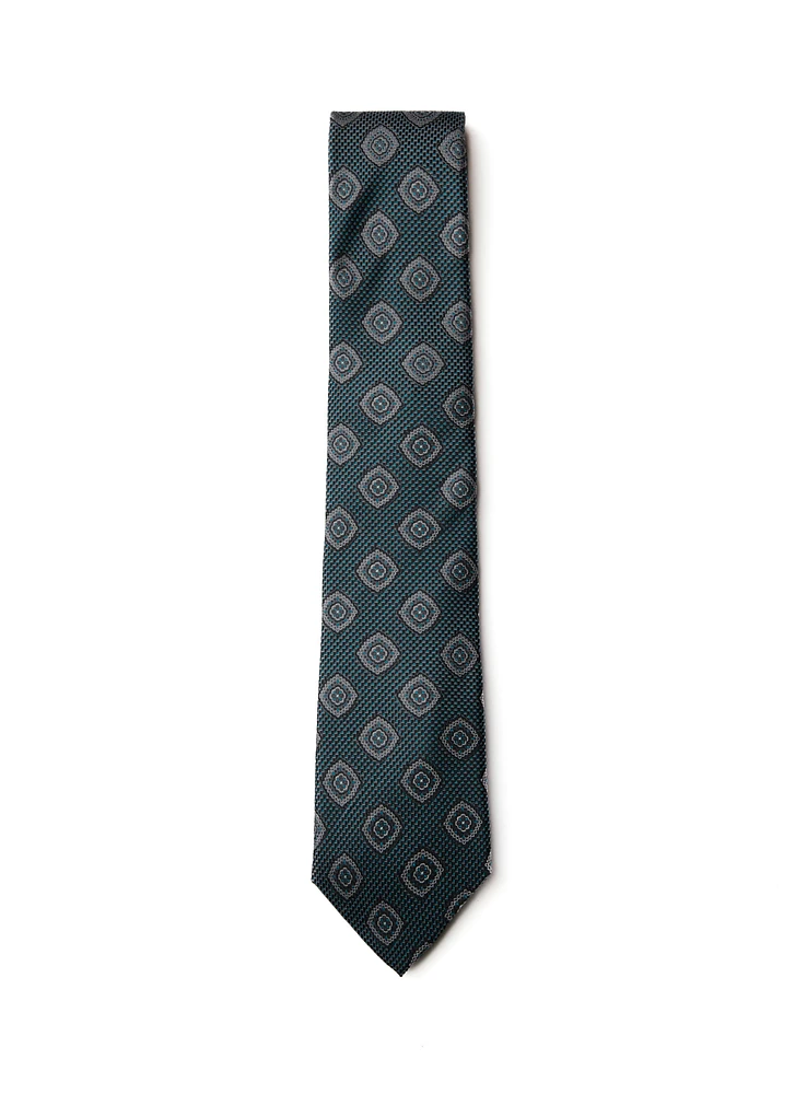 Turquoise Medallions Black Tie