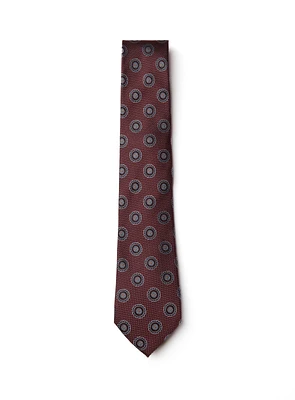 Cravate rouge à médaillons