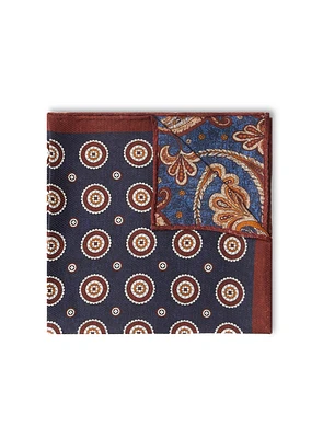 Mouchoir de poche réversible à paisley et médaillons
