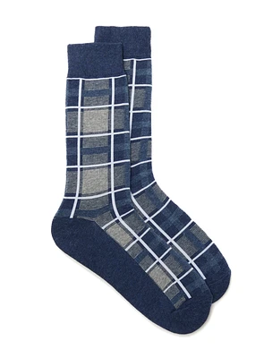 Chaussettes marines à carreaux