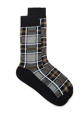 Chaussettes noires à carreaux