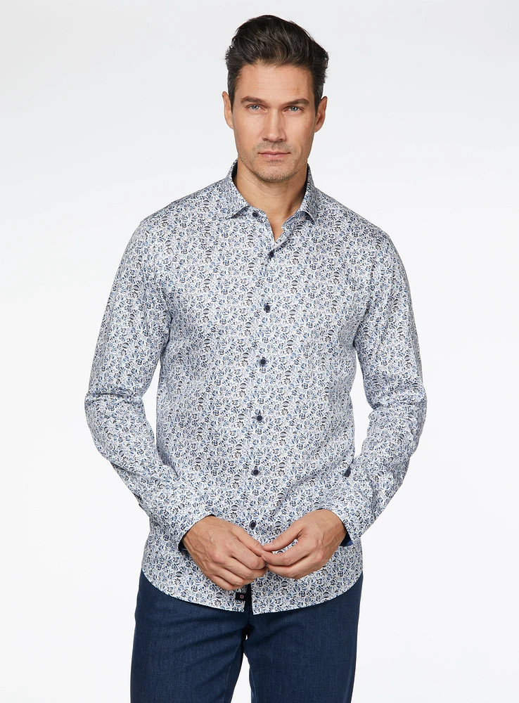 Tulip Print Sateen Shirt