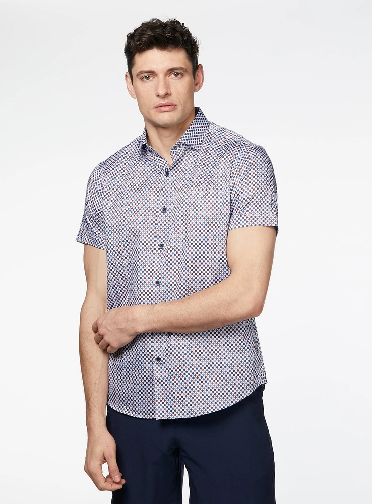 Chemise satinée à imprimé petits pois