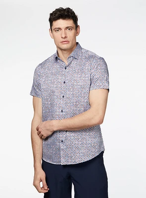 Chemise satinée à imprimé petits pois