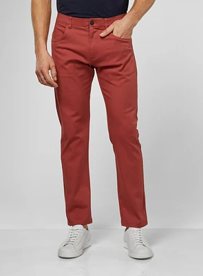 Chino framboise avec taille élastique