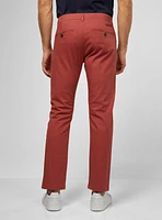Chino framboise avec taille élastique