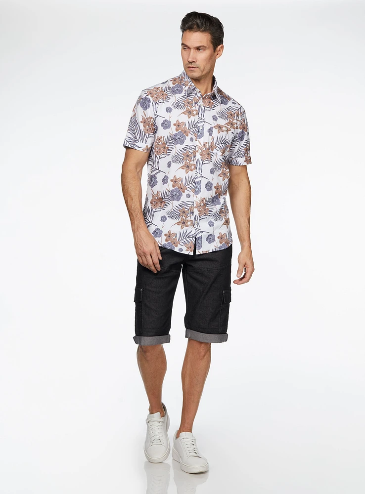 Bermuda en denim extensible cinq poches
