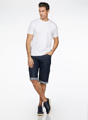 Bermuda en denim extensible cinq poches