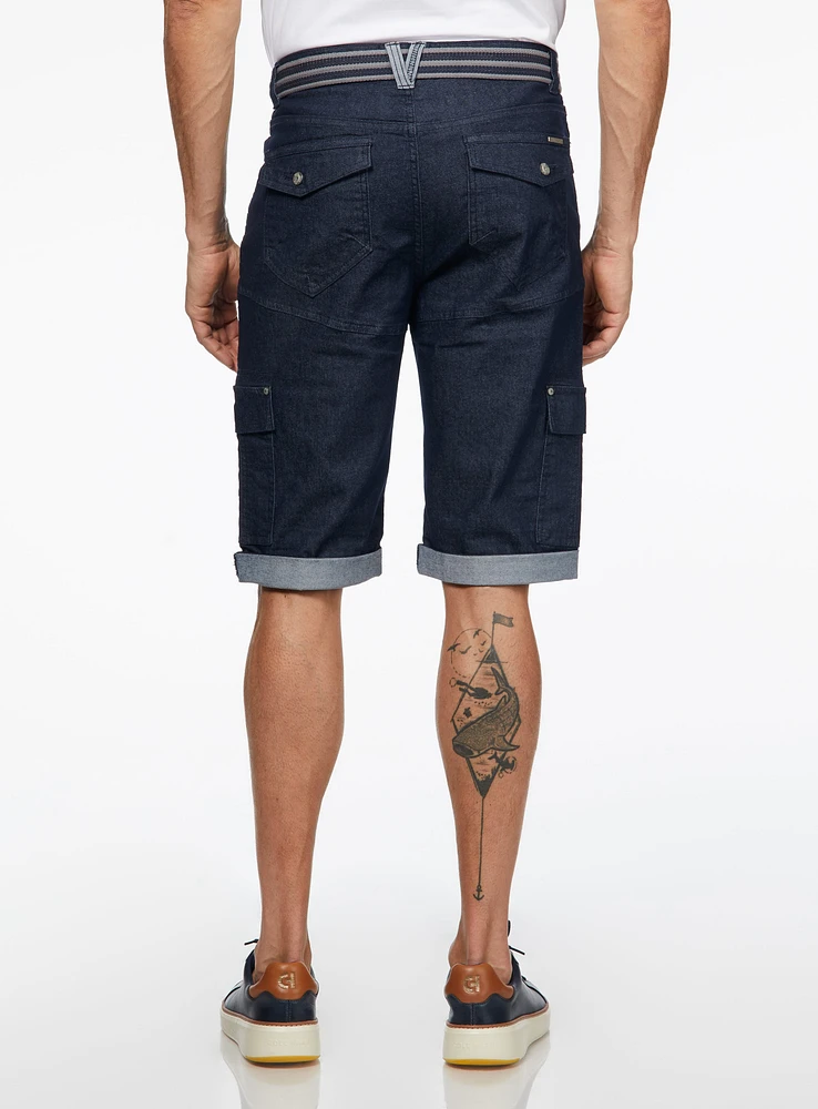 Bermuda en denim extensible cinq poches